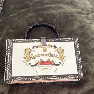 Choice Made Cigar Box Handbag - Black and Cream